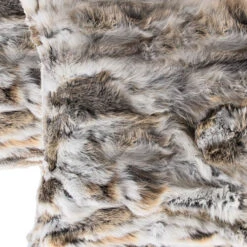 Homezia Set Of Two 18" X 18" Tan And White Rabbit Natural Fur Animal Print Throw Pillows -Bed Linings Sale 00286d04e2e34f44830e4614ab8ff0aa