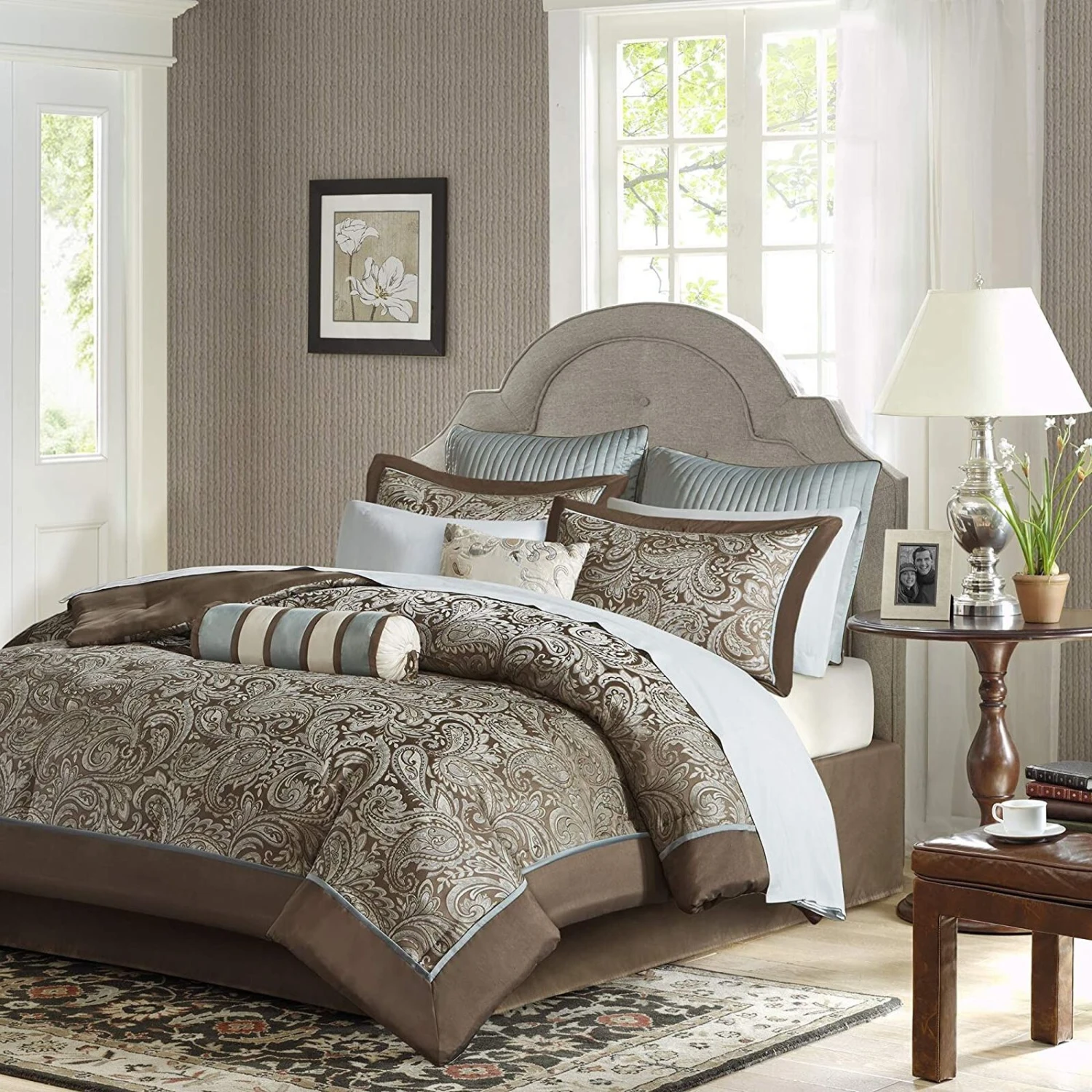 QuikFurn 12 Piece Cotton Polyester Comforter Set 2 QuikFurn 12 Piece Cotton Polyester Comforter Set - Image 2