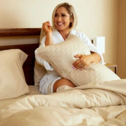 BedVoyage Melange Rayon Bamboo Cotton Quilted Standard Shams 2pk - Sand 10 BedVoyage Melange Rayon Bamboo Cotton Quilted Standard Shams 2pk - Sand -Bed Linings Sale 01a83310e98c4a18b057cedb2ece7a2b