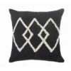 20" Black And White Diamond Square Throw Pillow