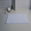 Knightsbridge Luxurious Block Pattern High Quality Year Round Cotton With Non-Skid Back Bath Rug