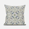 Homezia 20"White Green Paisley Zippered Suede Throw Pillow