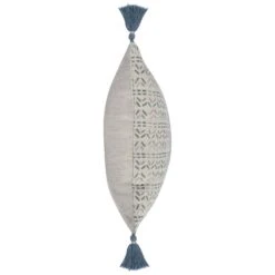 14 X 20 Modern Throw Pillow, Digitally Printed, Stripes, Tassels, Blue, Red-Benzara -Bed Linings Sale 0d08d60f877142e39434d45a5c3cb62e