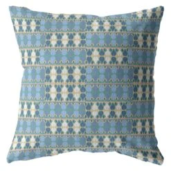 HomeRoots 16" Blue Cream Spades Suede Throw Pillow
