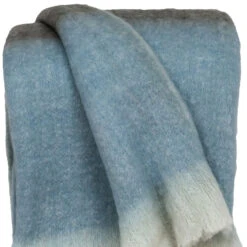 HomeRoots Blue And Black Woven Acrylic Solid Color Reversable Throw