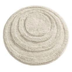 MDesign Round Microfiber Bathroom Spa Mat, Accent Rug, Machine Washable