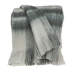 HomeRoots Transitional Gray And White Woven Handloom Throw
