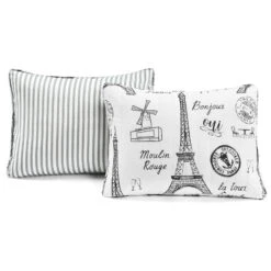 Paris Bonjour Reversible Cotton Quilt Black/White 3Pc Set King -Bed Linings Sale 15c7765d5bfa4f28a3f84bb0d34437ac