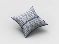 HomeRoots 20” Navy White Strips Boho Suede Throw Pillow