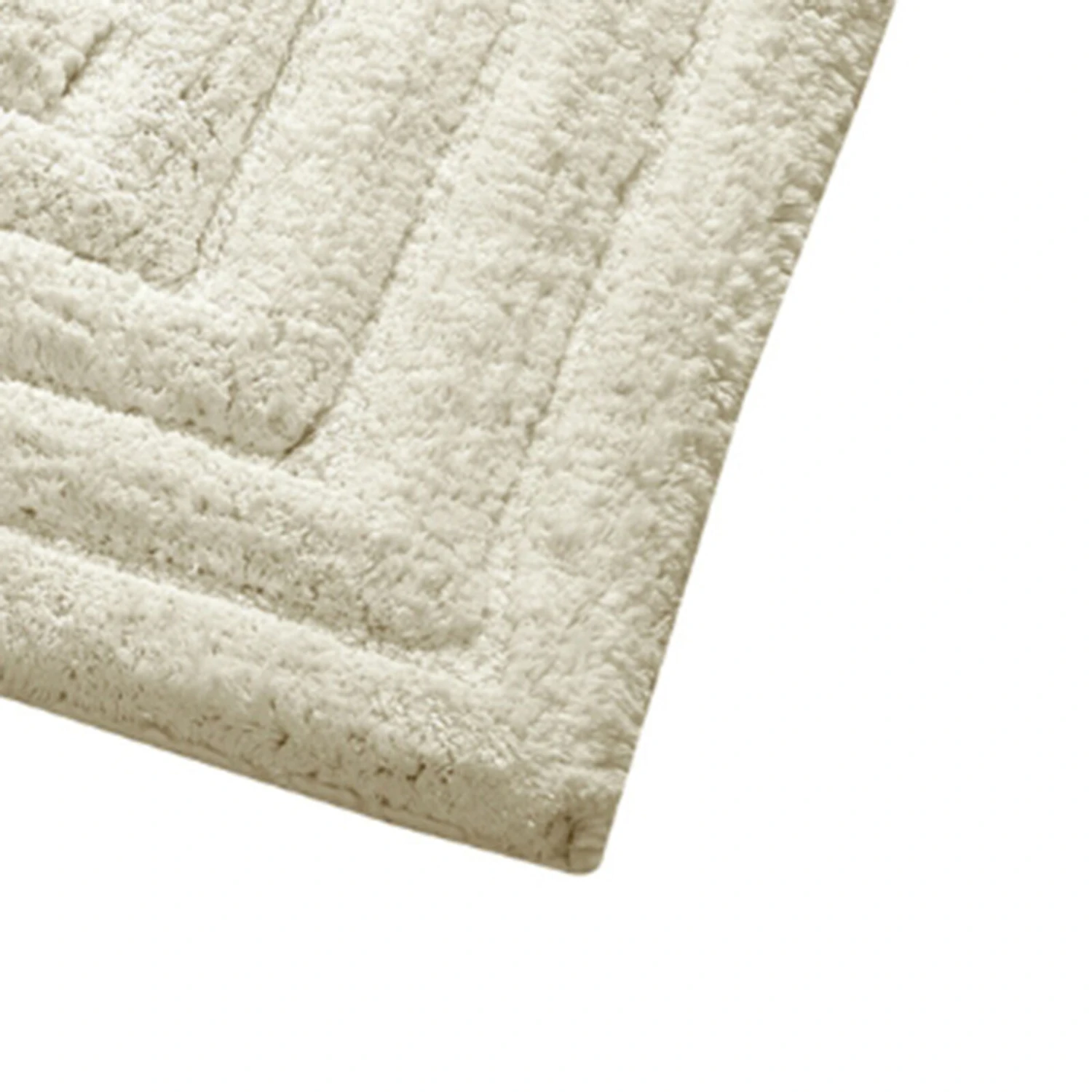 Knightsbridge Stylish And Comfortable All Season Traditional Racetrack Design Cotton Bath Rug 17" X 24" Ivory 3 Knightsbridge Stylish And Comfortable All Season Traditional Racetrack Design Cotton Bath Rug 17" X 24" Ivory - Image 3