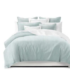 6ix Tailors Fine Linens Crown Stripe Glacier Comforter Set