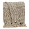 HomeRoots Multi Beige Herringbone Woven Handloom Throw