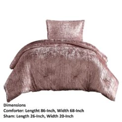 Jay 2 Piece Comforter Set, Polyester Velvet, Deluxe Texture -Benzara -Bed Linings Sale 1b91bd5430204a1797e5154285c121a5