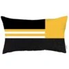 HomeRoots 12" X 20" Yellow Striped Zippered Handmade Polyester Lumbar Pillow Cover
