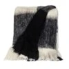 HomeRoots Charcoal And Ivory Super Soft Handloomed Throw Blanket