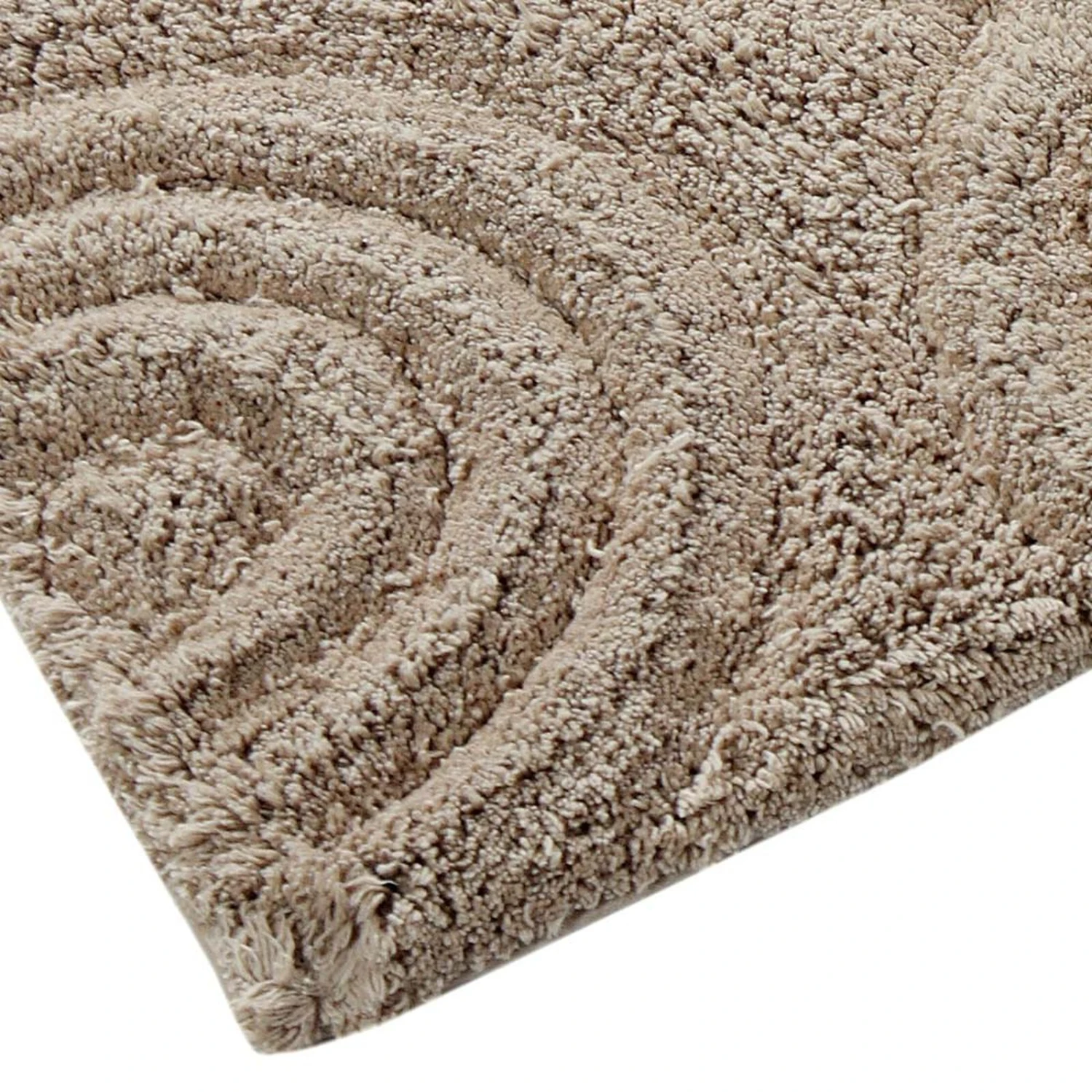 Knightsbridge Beautiful Circle Design Premium Quality Year Round Cotton With Non-Skid Back Bath Rug 17" X 24" Stone 3 Knightsbridge Beautiful Circle Design Premium Quality Year Round Cotton With Non-Skid Back Bath Rug 17" X 24" Stone - Image 3