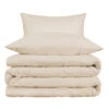 HomeRoots Ivory King Cotton Blend 1000 Thread Count Washable Duvet Cover Set
