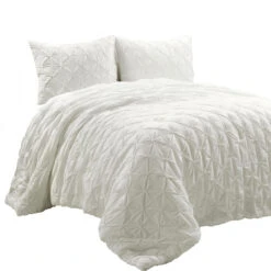 Ravello Pintuck 100% Cotton Comforter 3-Pc Set