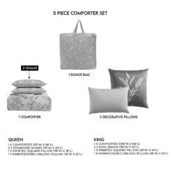 Bebejan Natural Leaves 100% Cotton 5-Piece Reversible Comforter Set -Bed Linings Sale 256cfbc8b03840e7b47a34f51ec9aa44