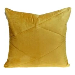 20" Yellow Transitional Quilted Throw Pillow