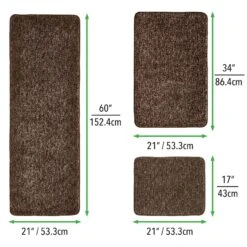 MDesign Non-Slip Microfiber Polyester Heathered Spa Mat/Rug, Set Of 3 -Bed Linings Sale 27b61e1a218444f890f5e75ac8fc3646