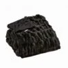 HomeRoots Chunky Sectioned Black Faux Fur Throw Blanket