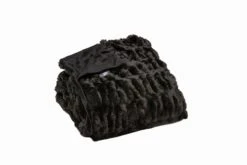 HomeRoots Chunky Sectioned Black Faux Fur Throw Blanket