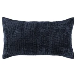 Lipa 20 X 36 Hand Stitched Lumbar King Pillow Sham, Rayon Velvet-Benzara