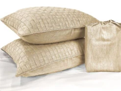BedVoyage Melange Rayon Bamboo Cotton Quilted Standard Shams 2pk - Sand