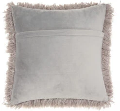 HomeRoots Plush Grey Shag Accent Throw Pillow