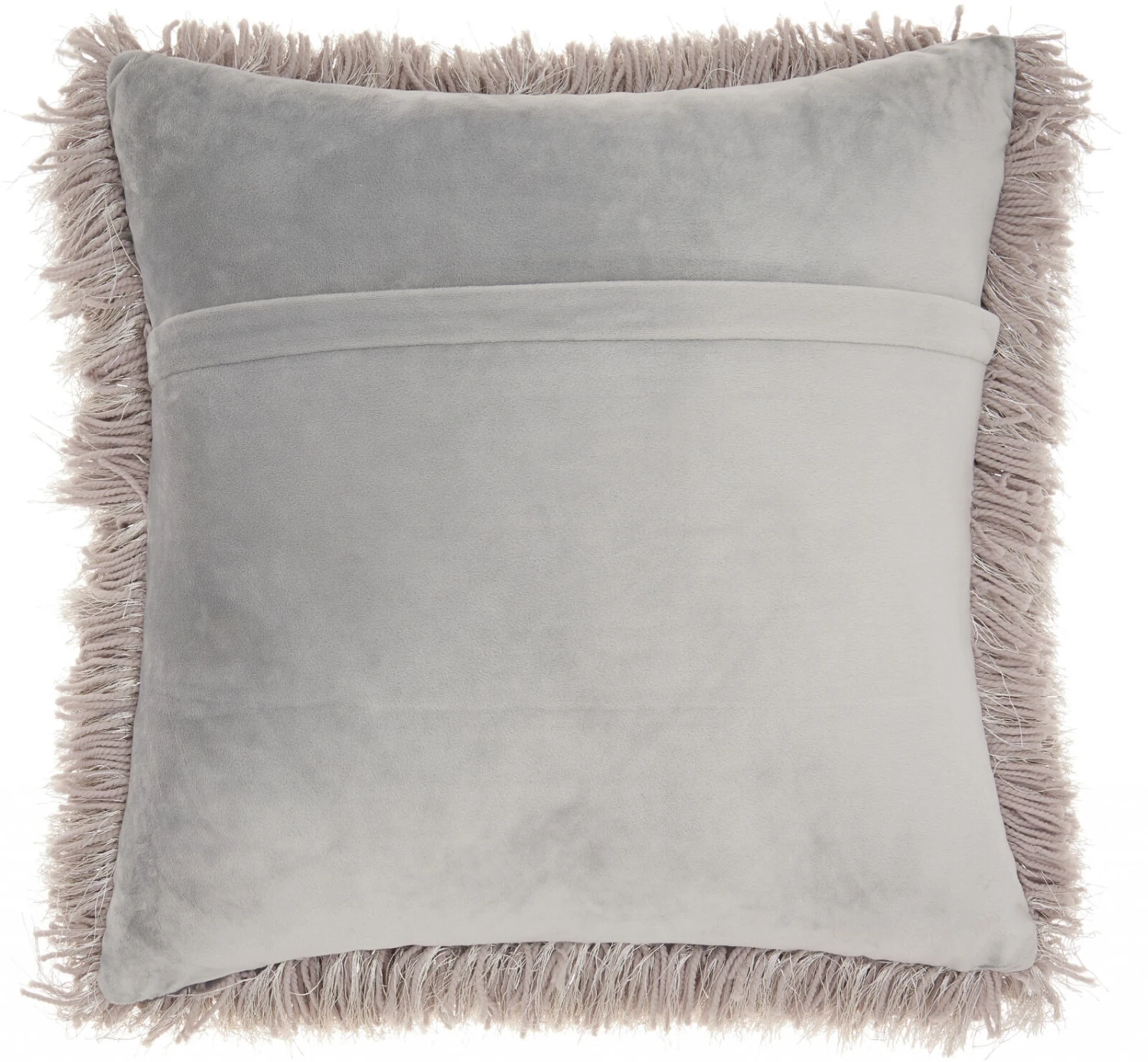 HomeRoots Plush Grey Shag Accent Throw Pillow 1 HomeRoots Plush Grey Shag Accent Throw Pillow