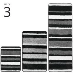 MDesign Assorted Microfiber Stripe Bath Rug For Tub/Shower, Set Of 3 11 MDesign Assorted Microfiber Stripe Bath Rug For Tub/Shower, Set Of 3 -Bed Linings Sale 37d58dddafc4446b81b967961b6196da