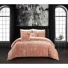 Chic Home Julianna Comforter Queen Set With Crinkle Crushed Velvet BedBag Sheet Set Decorative Pillow Shams, 9 Piece