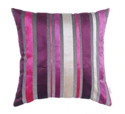 HomeRoots Set Of 2 Purple Varigated Stripe Decorative Pillow Covers