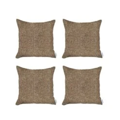 HomeRoots Set Of 4 Brown Textured Pillow Covers