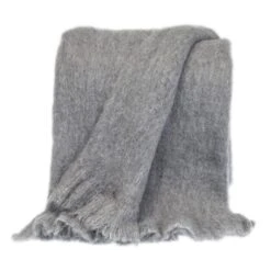 HomeRoots Supreme Soft Gray Solid Color Handloomed Throw Blanket