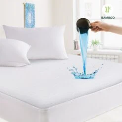 MarCielo 100% Bamboo Viscose Surface Waterproof Knit Mattress Protector Stretch Up To 21