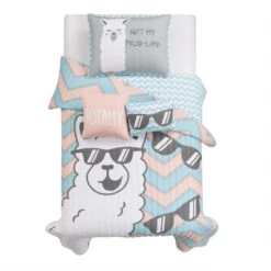 Cool As Llama Reversible Quilt 4Pc Set