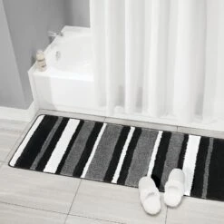 MDesign Assorted Microfiber Stripe Bath Rug For Tub/Shower, Set Of 3 16 MDesign Assorted Microfiber Stripe Bath Rug For Tub/Shower, Set Of 3 -Bed Linings Sale 451787a05c9748e7b66b3dd1218f451f