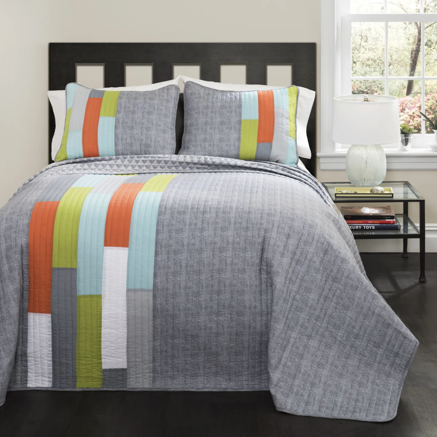 Shelly Stripe Quilt 3Pc Set 2 Shelly Stripe Quilt 3Pc Set - Image 2