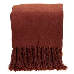 HomeRoots Orange Ombre Handloom Throw Blanket