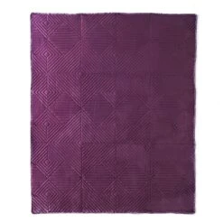 Rio 60 Inch Quilted Throw Blanket, Diamond Stitching, Purple Dutch Velvet-Benzara -Bed Linings Sale 4809e1fd2f284d70932dc46bad486543