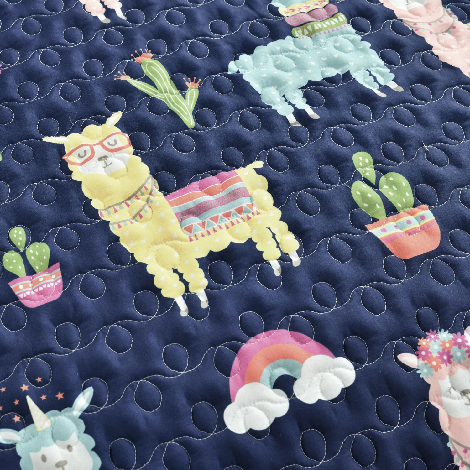 Make A Wish Southwest Llama Cactus Quilt 3Pc Set 2 Make A Wish Southwest Llama Cactus Quilt 3Pc Set - Image 2