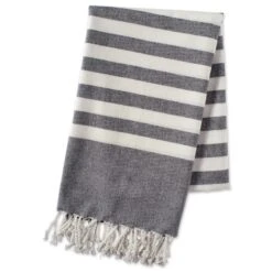 Design Imports 1 In. Stripe Fouta Towel