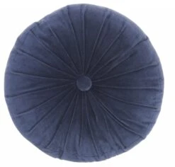 HomeRoots Dark Blue Tufted Round Throw Pillow