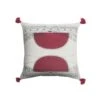 20" Red And White Reflective Sun Geometric Square Throw Pillow