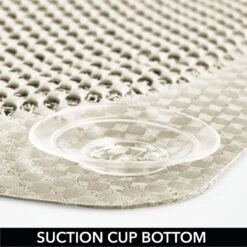 MDesign Loofah Cushioned Suction Bath Mat For Shower Stall, Bathtub, Natural/Tan -Bed Linings Sale 53c410f7d45f4915bc190ad4ae53bb0f