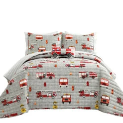 Make A Wish Fire Truck Quilt 4Pc Set
