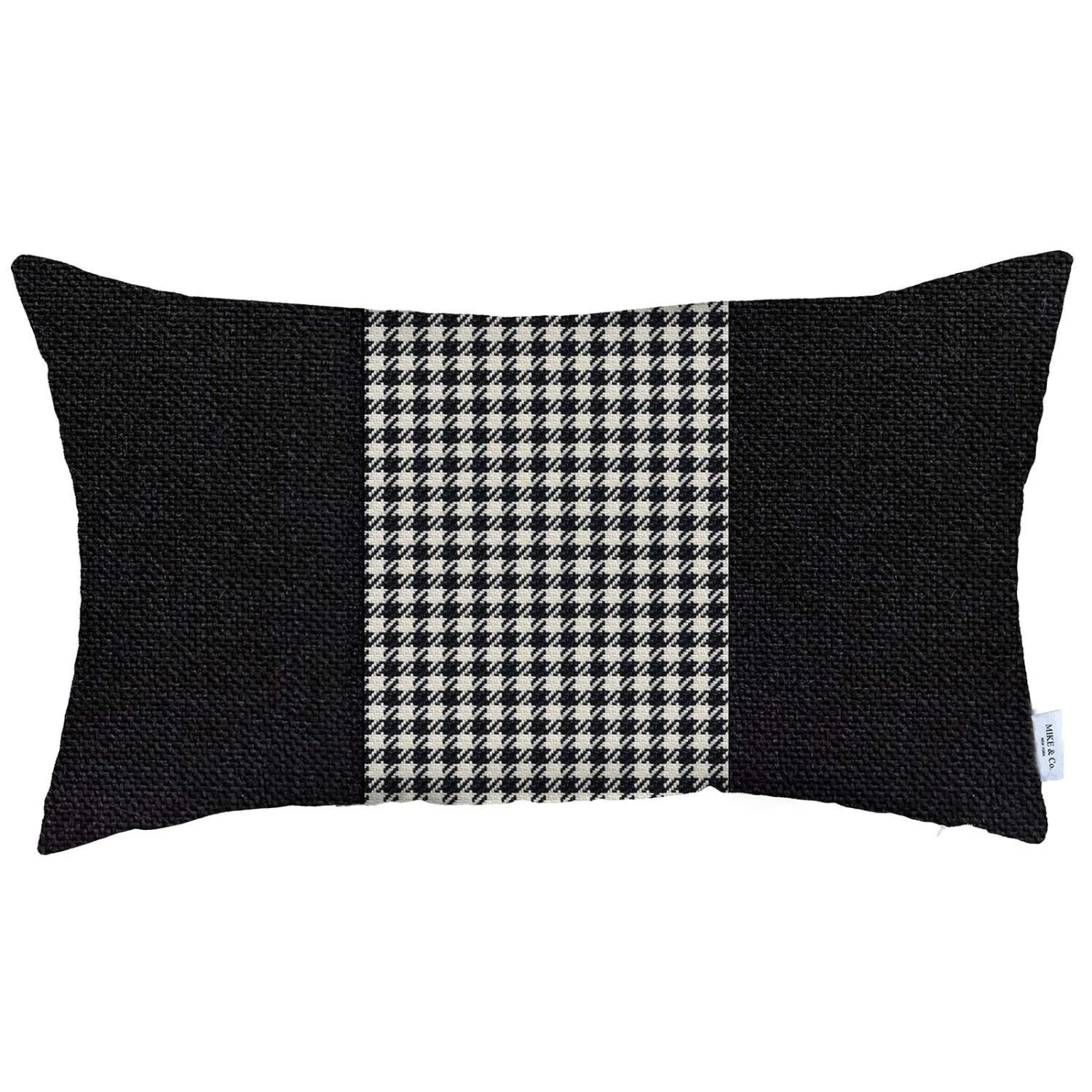 HomeRoots White And Black Houndstooth Lumbar Throw Pillow 1 HomeRoots White And Black Houndstooth Lumbar Throw Pillow