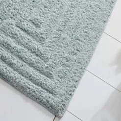 Knightsbridge Diagonal Racetrack 100% Cotton Reversible Bath Rug 21 X 34 Light Blue -Bed Linings Sale 5a0ba65f92a74825b2811f839d35c6fa